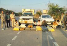 एन्टी नारकोटिक टास्क फोर्स एवं थाना सिंघोड़ा पुलिस की कार्यवाही अवैध पदार्थ गांजा की तस्करी करते 06 आरोपी गिरफ्तार। 2 क्विंटल 25 किलो ग्राम मादक पदार्थ गांजा जब्त