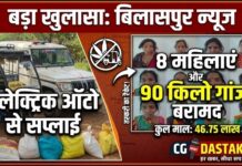 बिलासपुर में गांजा तस्करी का बड़ा खुलासा: इलेक्ट्रिक ऑटो से हो रही थी सप्लाई, 90 किलो गांजा के साथ 8 महिलाएं गिरफ्तार