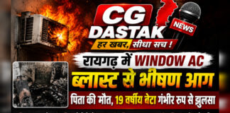 CG News: रायगढ़ में Window AC ब्लास्ट से भीषण आग, पिता की मौत, 19 वर्षीय बेटा गंभीर रूप से झुलसा