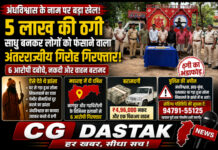 अंधविश्वास के नाम पर 5 लाख की ठगी: साधु बनकर लोगों को फंसाने वाला अंतर्राज्यीय गिरोह गिरफ्तार, 6 आरोपी दबोचे