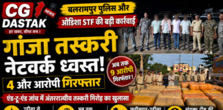 बलरामपुर पुलिस और ओडिशा STF की बड़ी कार्रवाई, गांजा तस्करी नेटवर्क ध्वस्त; 4 और आरोपी गिरफ्तार
