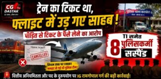 ट्रेन का टिकट था, फ्लाइट में उड़ गए साहब! पीड़ित से टिकट के पैसे लेने का आरोप, TI समेत 8 पुलिसकर्मी सस्पेंड