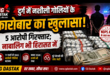 दुर्ग में नशीली गोलियों के कारोबार का खुलासा, 5 आरोपी गिरफ्तार; नाबालिग भी हिरासत में