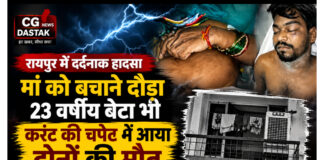 रायपुर में दर्दनाक हादसा: मां को बचाने दौड़ा 23 वर्षीय बेटा भी करंट की चपेट में आया, दोनों की मौत