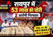 रायपुर में 53 लाख रुपये की उठाईगिरी का खुलासा, दो आरोपी गिरफ्तार; घर में गीजर और खिलौनों के पीछे छिपाई थी नकदी